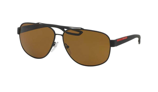 Prada SPS 58Q Men's Sunglasses Black Brown Lens, SPEX