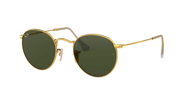 Ray Ban RB3447 ROUND METAL Men's Sunglasses Gold & Green, SPEX
