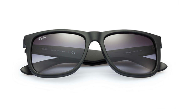 Ray Ban RB4165 JUSTIN Men's Sunglasses Rubber Black Frame, SPEX