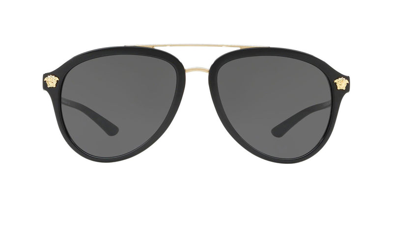 Versace VE4341 Men's Sunglasses Black Front, SPEX